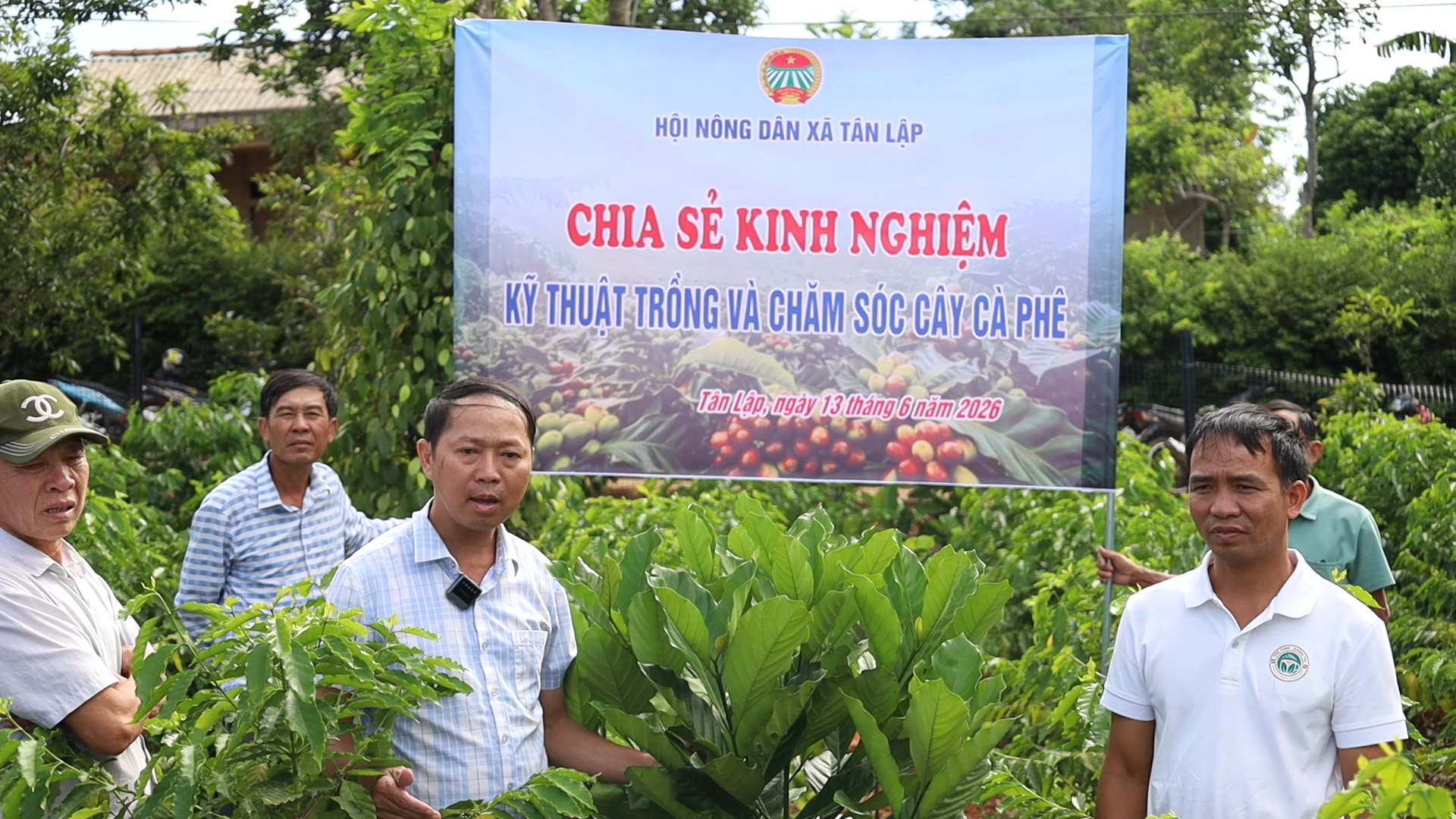 HỘI NÔNG DÂN XÃ TÂN LẬP TỔ CHỨC CHIA SẺ KINH NGHIỆM KỸ THUẬT TRỒNG VÀ CHĂM SÓC CÂY CÀ PHÊ